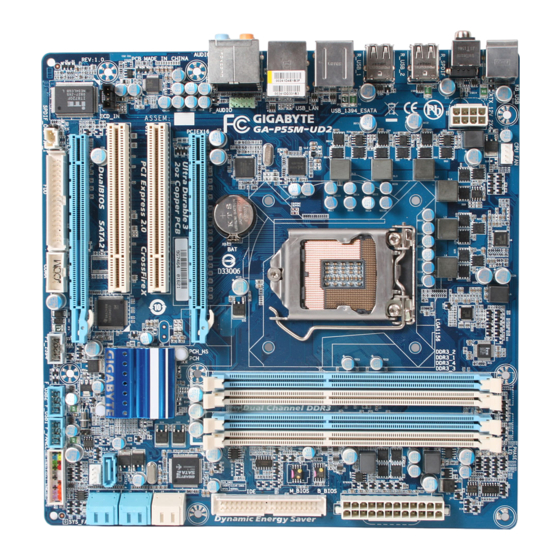 Gigabyte GA-P55M-UD2 Manuel De L'utilisateur