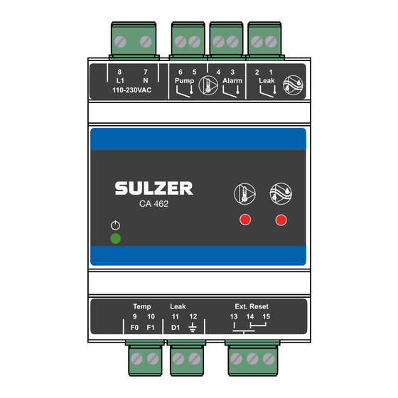 Sulzer CA 462 Guide D'installation