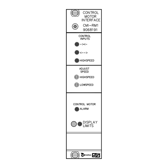 metso CMI-RM1 Manuel De L'utilisateur