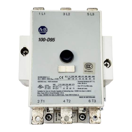 Allen-Bradley 100-D95 Instructions De Montage