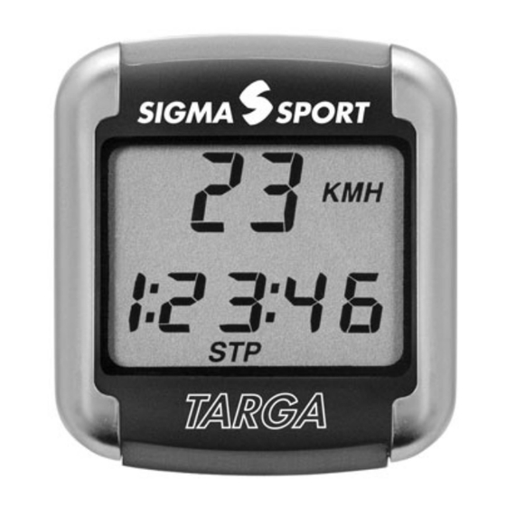 SIGMA SPORT TARGA Mode D'emploi