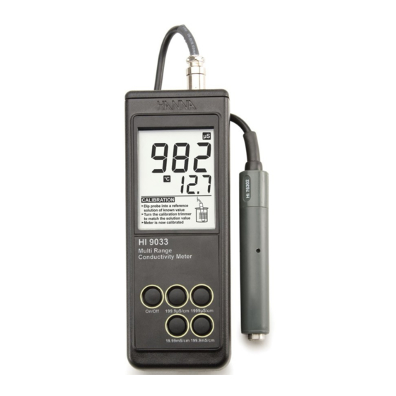 Hanna Instruments HI 9033 Notice D'utilisation