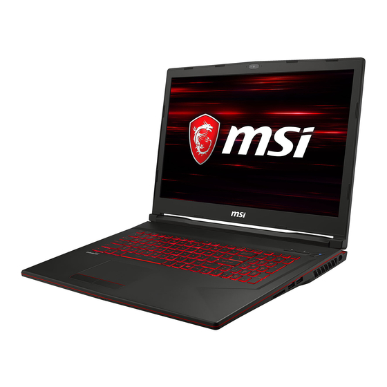 MSI GL73 8SE-029FR Manuel D'utilisation