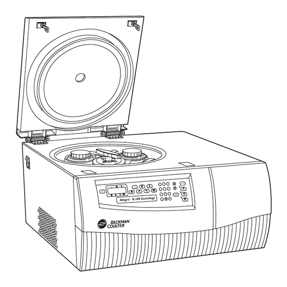 Beckman Coulter Allegra X-14 Série Mode D'emploi