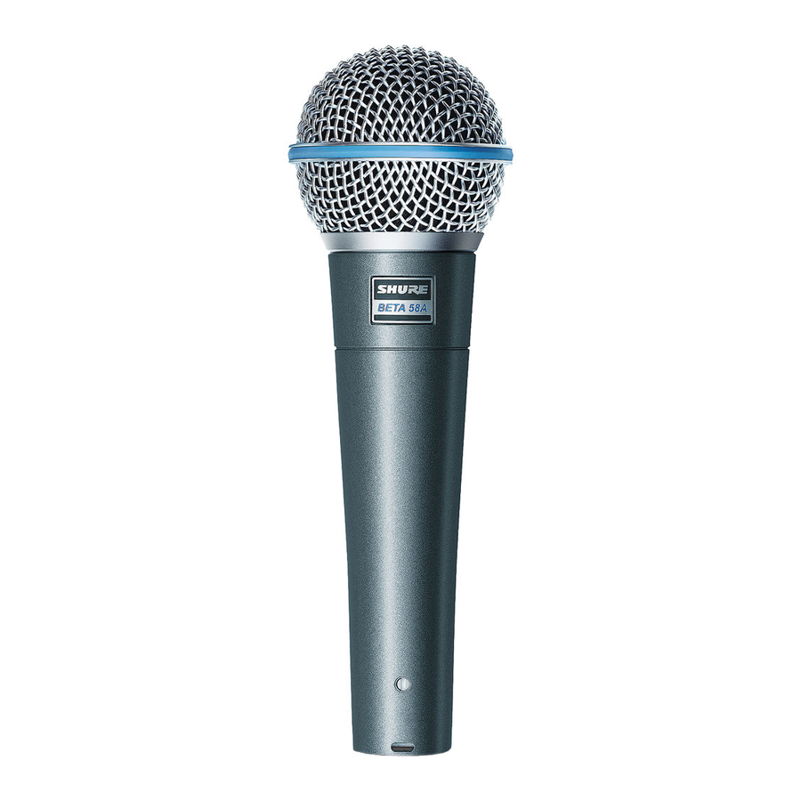 Shure BETA 58A Mode D'emploi