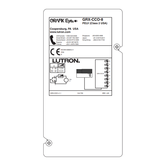 Lutron GRX-CCO-8 Instructions D'installation