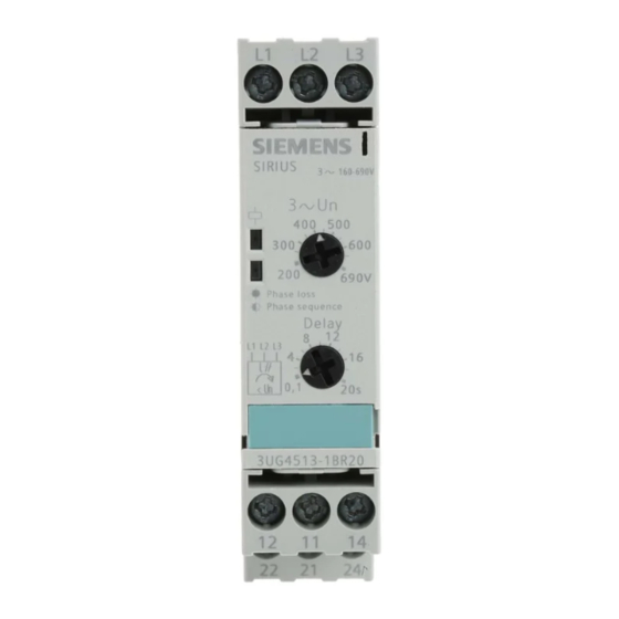 Siemens SIRIUS 3UG4513 Instructions De Service