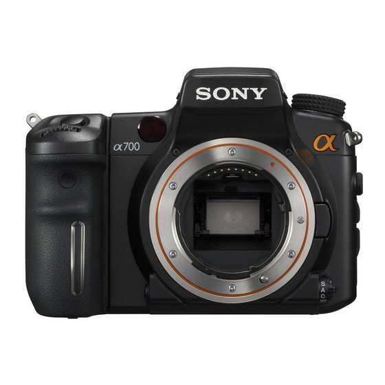 Sony a700 Guide De L'utilisateur