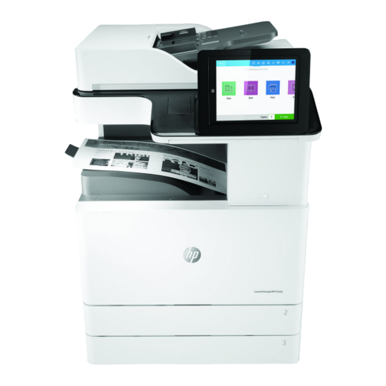 HP LaserJet Managed MFP E72425 Guide De L'utilisateur