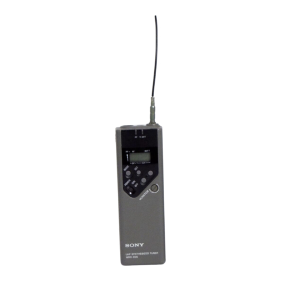 Sony WRR-805A/CE62 Mode D'emploi