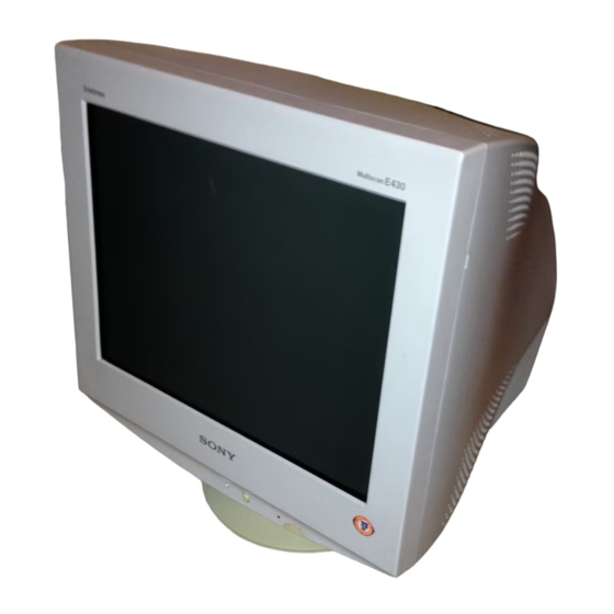 Sony Trinitron CPD-E430 Mode D'emploi