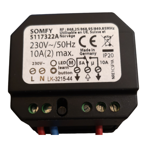 SOMFY HOME MOTION 5117322A Mode D'emploi