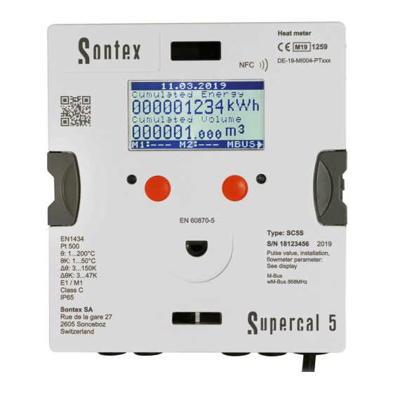 Sontex Supercal 5 Série Manuel D'utilisation