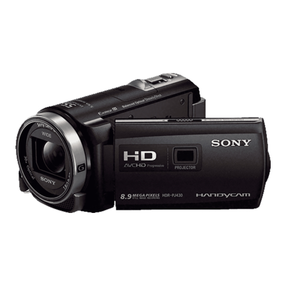 Sony Handycam HDR-CX400E Mode D'emploi