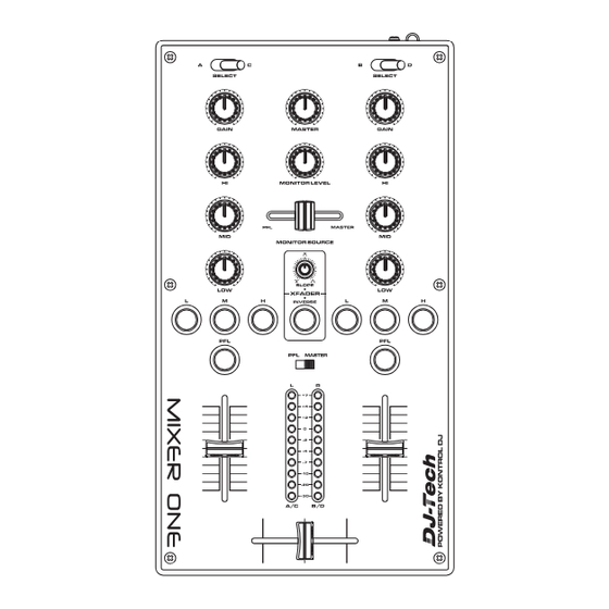 DJ-Tech MIXER ONE Manuel D'utilisation