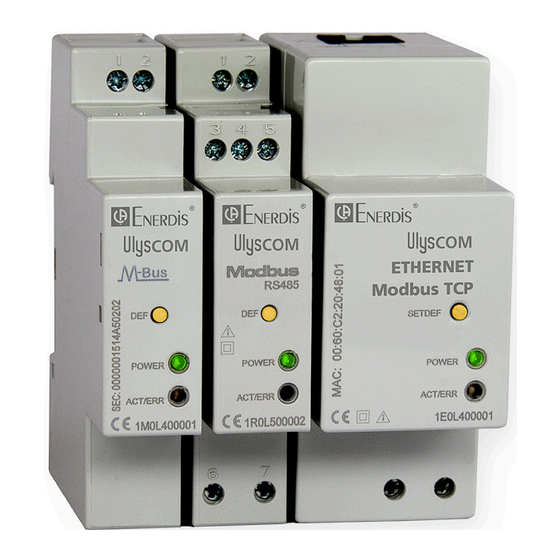 Enerdis ULYSCOM ETHERNET MODBUS TCP Manuel Utilisateur