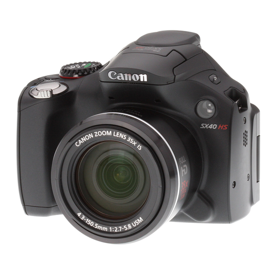 Canon PowerShot SX40 HS Guide De Mise En Route