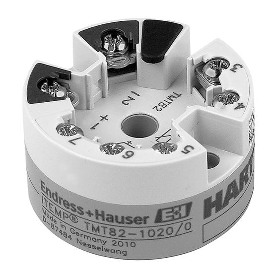 Endress+Hauser iTEMP TMT82 Information Technique