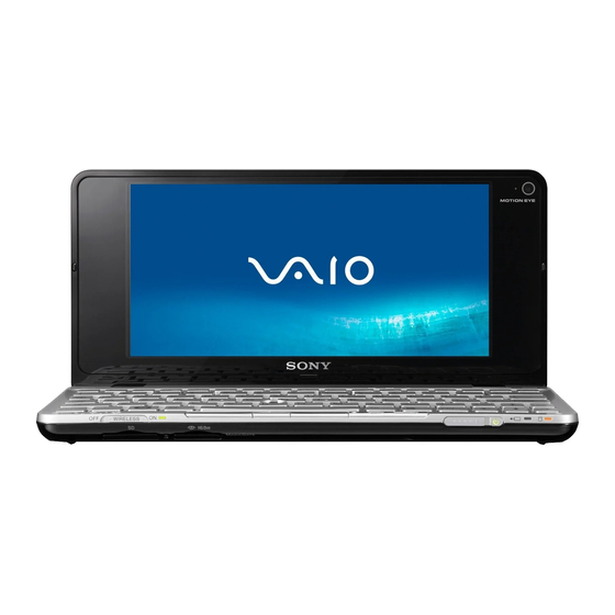 Sony VAIO VGN-P Serie Guide De L'utilisateur