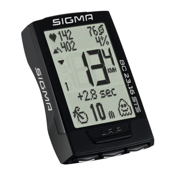 Sigma BC 23.16 STS Mode D'emploi