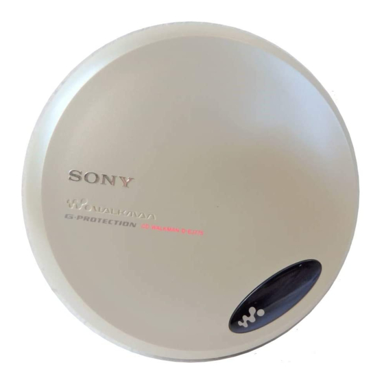 Sony WALKMAN D-EJ775 Mode D'emploi