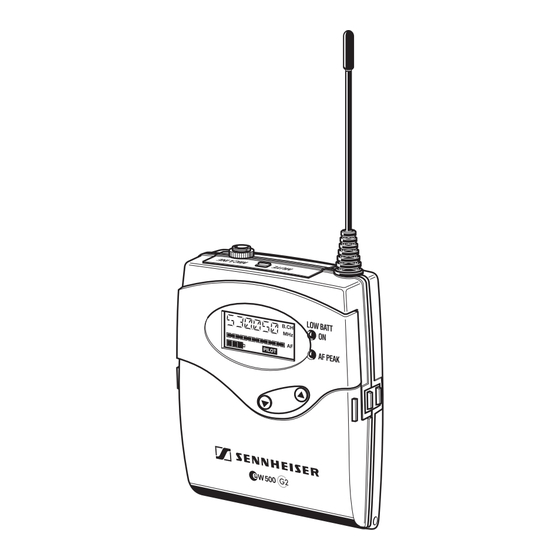 Sennheiser SK 500 G2 Notice D'emploi