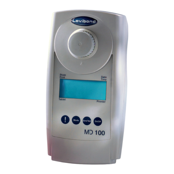 Tintometer Lovibond MD100 Mode D'emploi