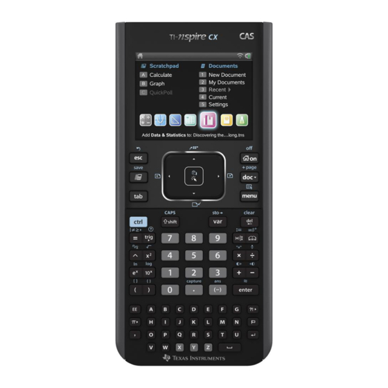 Texas Instruments TI-Nspire CAS Guide De Référence