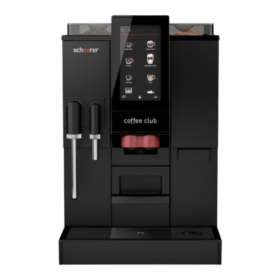 Schaerer Coffee Club Manuel D'utilisation