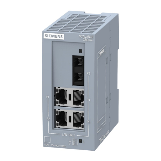 Siemens SIMATIC NET SCALANCE XB-000 Instructions De Service