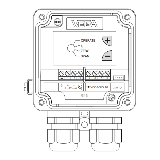 Vega VEGABAR 40 Mise En Service