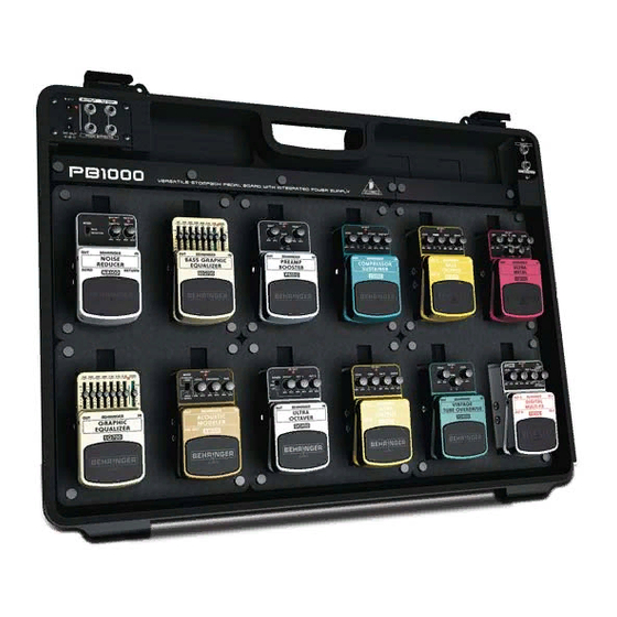 Behringer PB1000 Manuel D'utilisation