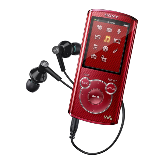 Sony WALKMAN Music Unlimited NWZ-E463 Mode D'emploi