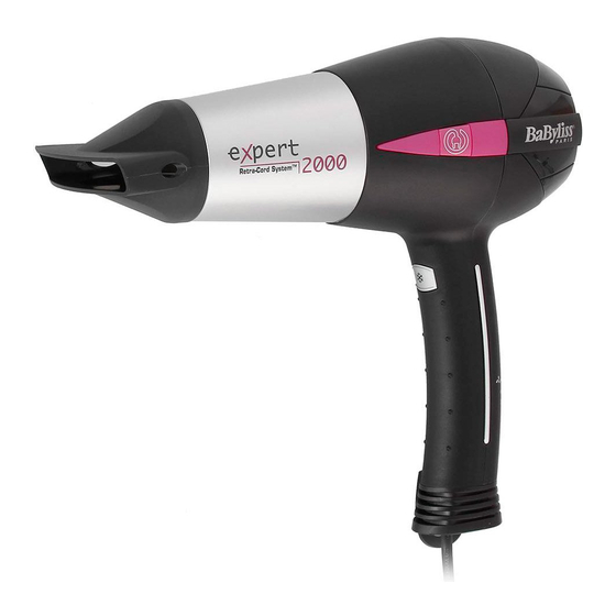 BaByliss PARIS retra-cord expert 2000W Manuels