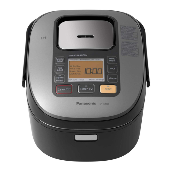 Panasonic SR-HZ106 Mode D'emploi