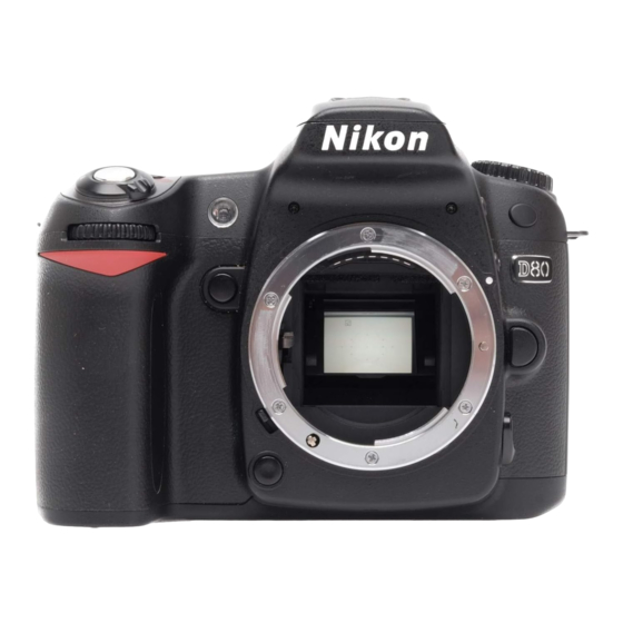 Nikon D80 Mode D'emploi