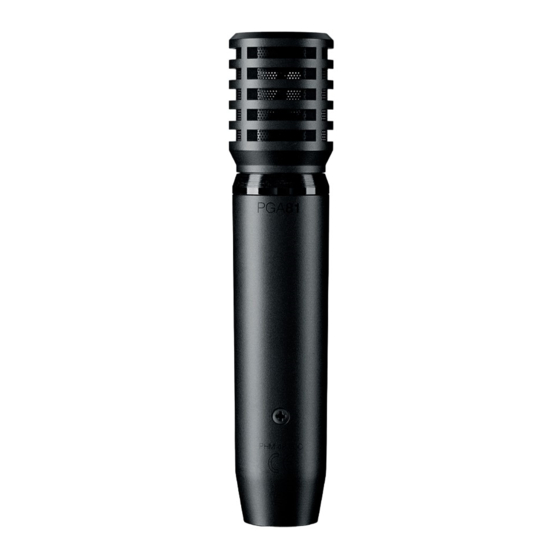 Shure PG ALTA Série Guide De L'utilisateur