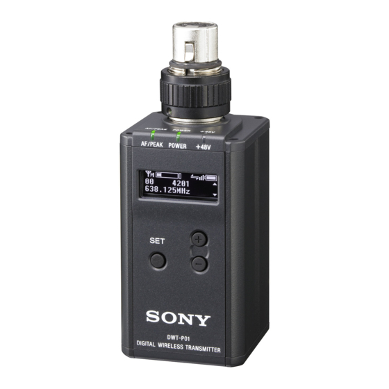 Sony DWT-P01 Mode D'emploi