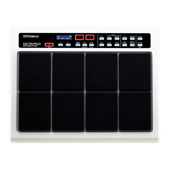 Roland OCTAPAD SPD-20 PRO Mode D'emploi