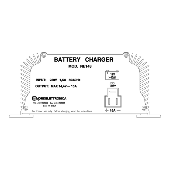 Nordelettronica NE143 15A Instructions D'emploi