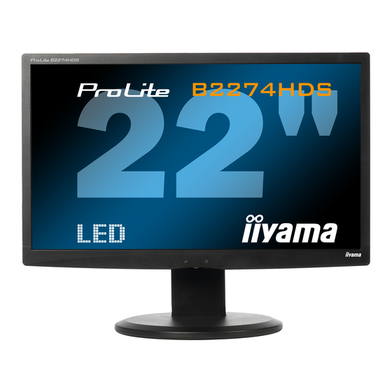 Iiyama ProLite B2274HDS Mode D'emploi