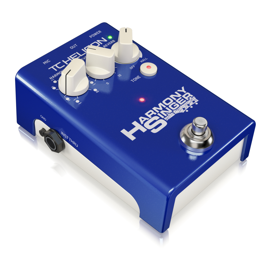 TC-Helicon HARMONY SINGER 2 Guide De Démarrage Rapide