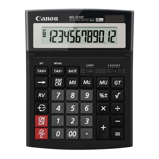 Canon WS-1210T Mode D'emploi