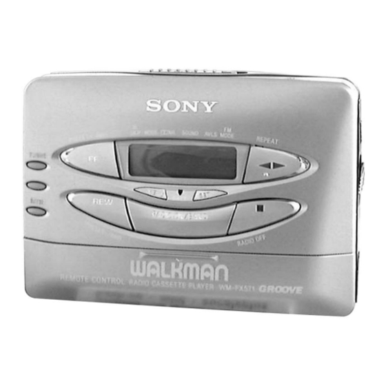 Sony Walkman WM-FX571 Mode D'emploi