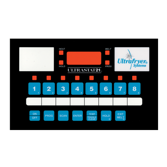 ULTRAFRYER Systems ULTRASTAT 21 Instructions De Fonctionnement