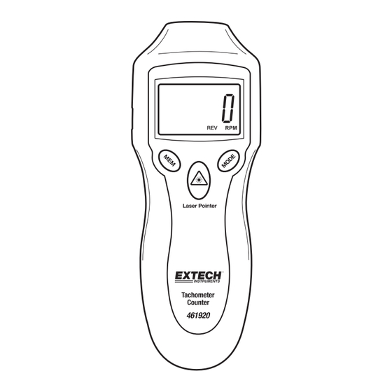 FLIR EXTECH INSTRUMENTS 461920 Manuel D'utilisation