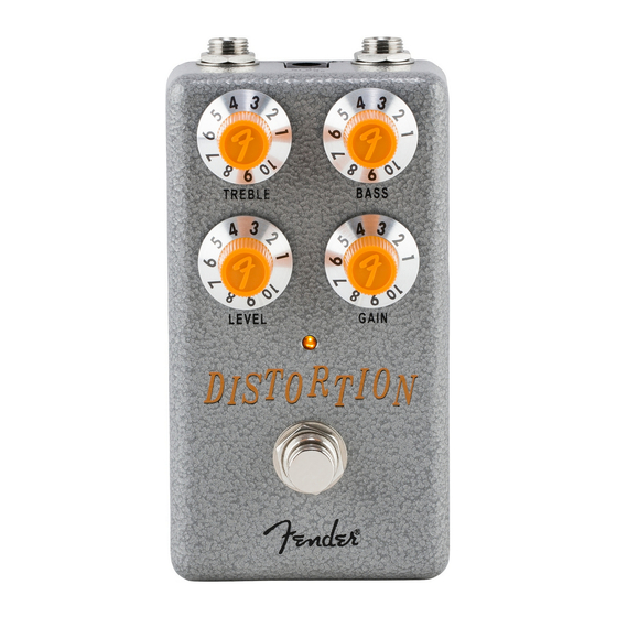 Fender HAMMERTONE DISTORTION Mode D'emploi