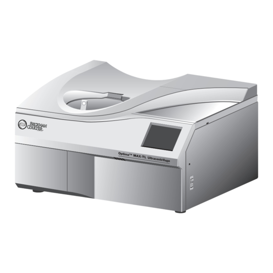 Beckman Coulter Optima MAX-TL Mode D'emploi