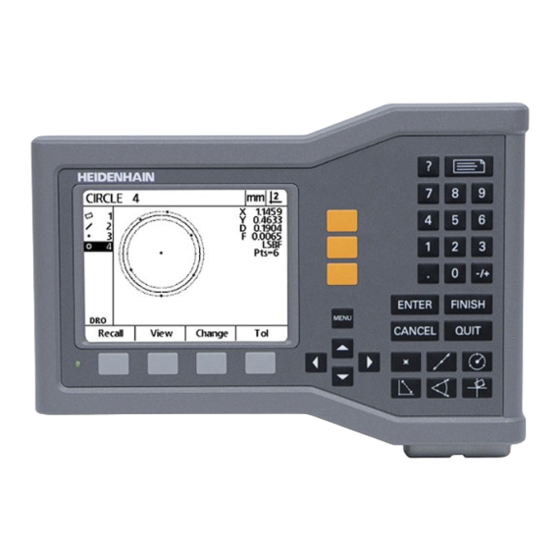 HEIDENHAIN ND 122 QUADRA-CHEK Manuel D'utilisation