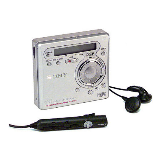 Sony Walkman MZ-R700S Mode D'emploi